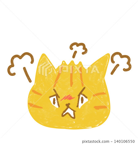 一隻生氣的虎斑貓 - 可愛的貓咪插畫素材 一隻生氣的虎斑貓 - 可愛的貓咪插畫素材 140106550