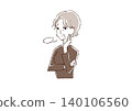 一位神情沮喪的老婦人的插圖 140106560