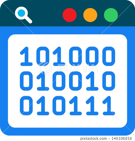 Binary Code Flat Vector Icon Design 140106858
