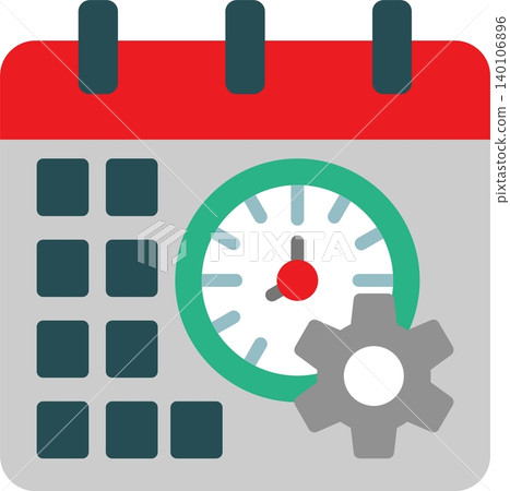 Time Management Flat Vector Icon Design 140106896