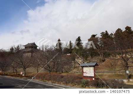 View of the West Tower from the grassy area below the tower [Ueda City, Nagano Prefecture] 140107475