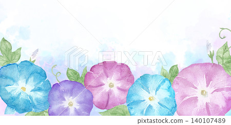 Watercolor Morning Glory Frame Watercolor Morning Glory Frame 140107489