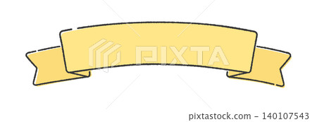 Golden folded decorative ribbon - Simple and cute hand-drawn illustration material for text frames and heading banners Golden folded decorative ribbon - Simple and cute hand-drawn illustration material for text frames and heading banners 140107543