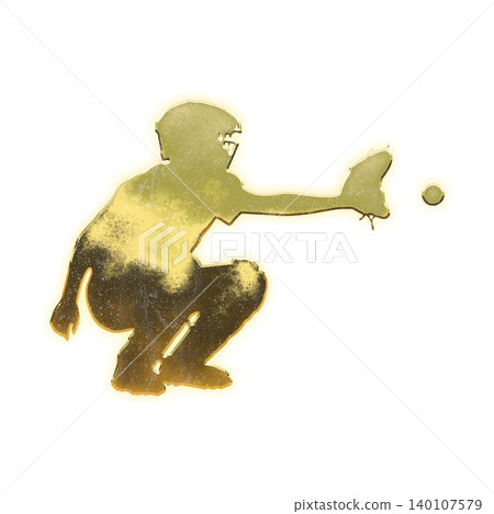The catcher of the golden baseball player, Alpha Channel The catcher of the golden baseball player, Alpha Channel 140107579