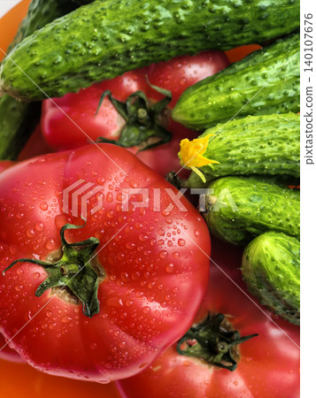 Fresh Tomatoes And Cucumbers Food Arrangement Fresh Tomatoes And Cucumbers Food Arrangement 140107676