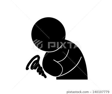 Stomach ache/abdominal pain symptom icons 140107779