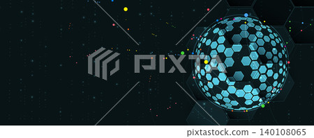 Digital cyberspace background representing big data, cloud computing, and AI technology 140108065