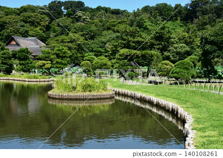 Yokohama City: Sankeien Garden - Large Pond, Lotus Pond, and Tsurushokaku Pavilion Yokohama City: Sankeien Garden - Large Pond, Lotus Pond, and Tsurushokaku Pavilion 140108261