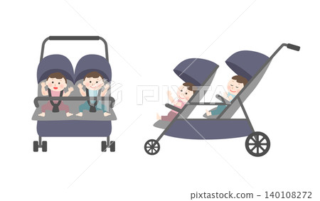雙人嬰兒車插圖 雙人嬰兒車插圖 140108272