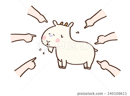 A goat is bewildered when many people point fingers at it all at once (scapegoat/shifting blame). A goat is bewildered when many people point fingers at it all at once (scapegoat/shifting blame). 140108611
