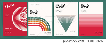 Retro Design Poster Set. Poster Collection of Geometric Art Print Templates in 70s Bauhaus Style, Minimal Design Retro Design Poster Set. Poster Collection of Geometric Art Print Templates in 70s Bauhaus Style, Minimal Design 140108697