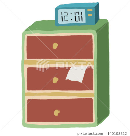 Colorful drawer and digital clock Colorful drawer and digital clock 140108812