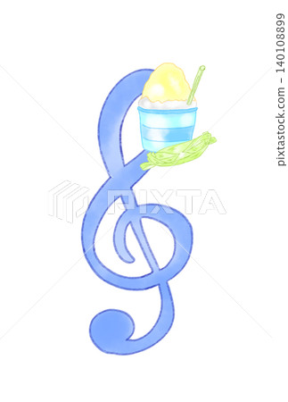 Musical note with shaved ice Musical note with shaved ice 140108899
