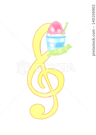 Musical note with shaved ice Musical note with shaved ice 140108902