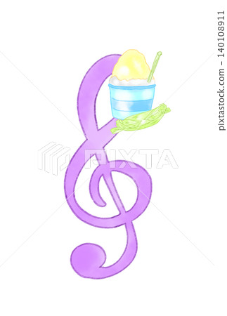 Musical note with shaved ice 140108911