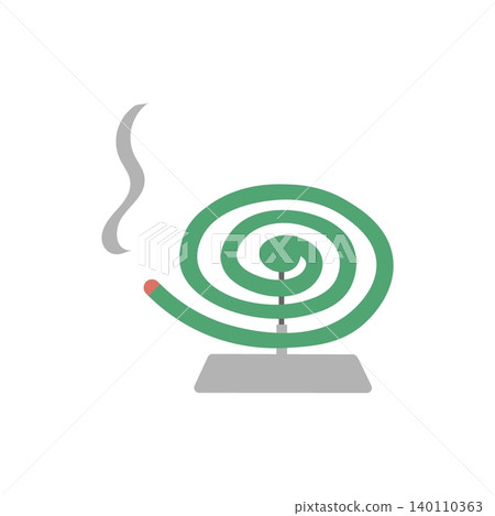 Simple flat illustration of mosquito coil - Summer theme 140110363