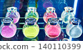 Jars with shiny decorative dyes on exhibition 140110399