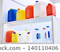 Plastic cans at store exhibition 140110406