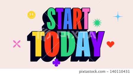 Start Today. Funny banner, speech bubble Start Today. Funny banner, speech bubble 140110431
