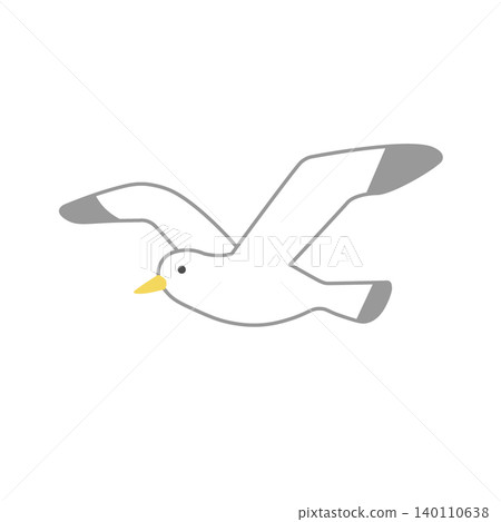 Simple illustration of a seagull - Summer theme Simple illustration of a seagull - Summer theme 140110638