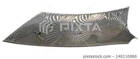 Damascus steel knife blade on isolated background Damascus steel knife blade on isolated background 140110868