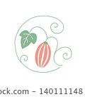 Icon of a snake gourd fruit and vine plant 140111148