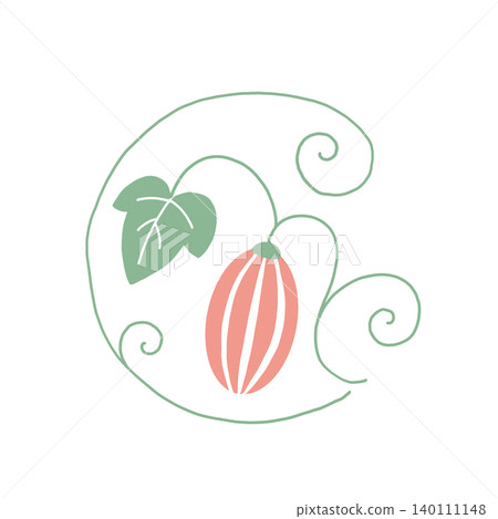 Icon of a snake gourd fruit and vine plant Icon of a snake gourd fruit and vine plant 140111148