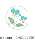 A simple plant icon of a dayflower. 140111150