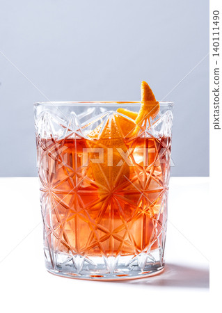 Old Fashioned Cocktail with Orange Peel 140111490