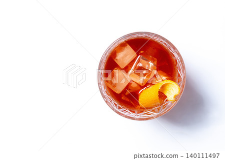 Old Fashioned Cocktail with Orange Peel Old Fashioned Cocktail with Orange Peel 140111497