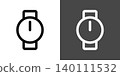 Simple wristwatch icon illustrations: 0 o'clock, 12 o'clock 140111532