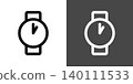 Simple wristwatch icon illustrations: 1 o'clock, 13:00 140111533