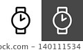 Simple wristwatch icon illustrations: 2 o'clock, 14:00 140111534