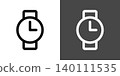 Simple wristwatch icon illustrations: 3 o'clock, 3 o'clock 140111535