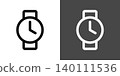 Simple wristwatch icon illustrations: 4 o'clock, 16:00 140111536