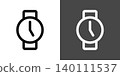 Simple wristwatch icon illustrations: 5 o'clock, 17:00 140111537