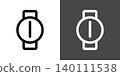 Simple wristwatch icon illustrations: 6 o'clock, 18 o'clock 140111538