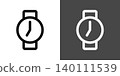 Simple wristwatch icon illustrations: 7 o'clock, 19:00 140111539