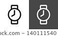 Simple wristwatch icon illustrations: 8 o'clock, 8 o'clock 140111540
