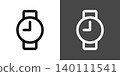 Simple wristwatch icon illustrations: 9 o'clock, 9 o'clock 140111541