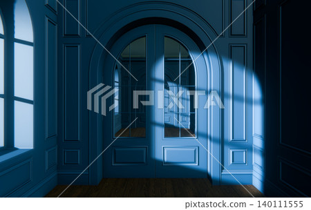 Sinister Dark Gothic Corridor Mystery Portal, 3D Render Haunted Palace Sinister Dark Gothic Corridor Mystery Portal, 3D Render Haunted Palace 140111555