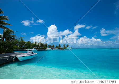 Blue sea and blue sky. Beach and sea. Blue sea and blue sky. Beach and sea. 140111764