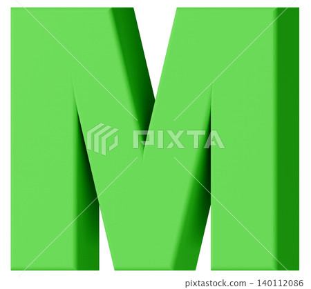 3D材質_字母_M_綠色 140112086