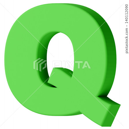 3D Material_Alphabet_Q_Green 140112090