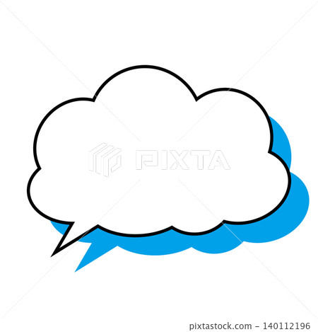 Simple illustration material of a cloud-shaped speech bubble (white background) Simple illustration material of a cloud-shaped speech bubble (white background) 140112196