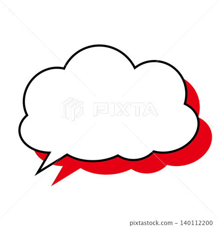Simple illustration material of a cloud-shaped speech bubble (white background) Simple illustration material of a cloud-shaped speech bubble (white background) 140112200