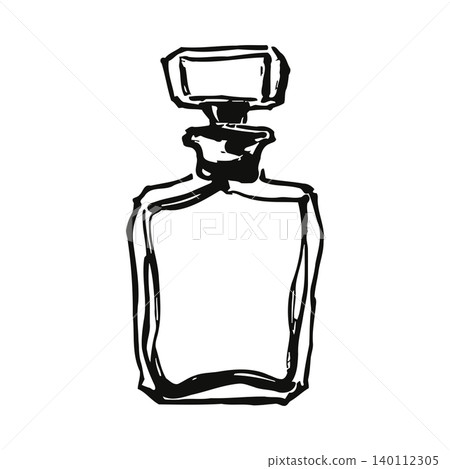 Elegant luxury perfume bottle illustration for fragrance branding and high-end cosmetic product marketing purposes Elegant luxury perfume bottle illustration for fragrance branding and high-end cosmetic product marketing purposes 140112305