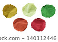 Yellow green light green orange red crumpled paper circles collection 140112446