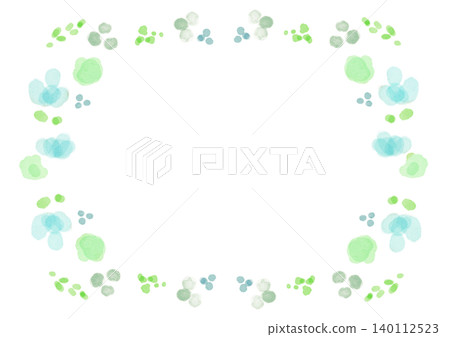 Colorful blue flower frame watercolor Colorful blue flower frame watercolor 140112523