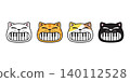 cat vector piano keyboard instrument face black kitten head smiling calico teeth icon logo cartoon character pet animal doodle illustration symbol graphic design 140112528